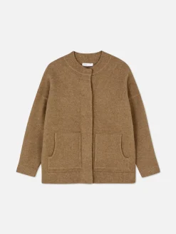 Manteaux Et Vestes|Primark Blouson Bomber Tricoté Oversize Camel