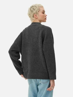 Manteaux Et Vestes|Primark Blouson Bomber Tricoté Oversize Anthracite