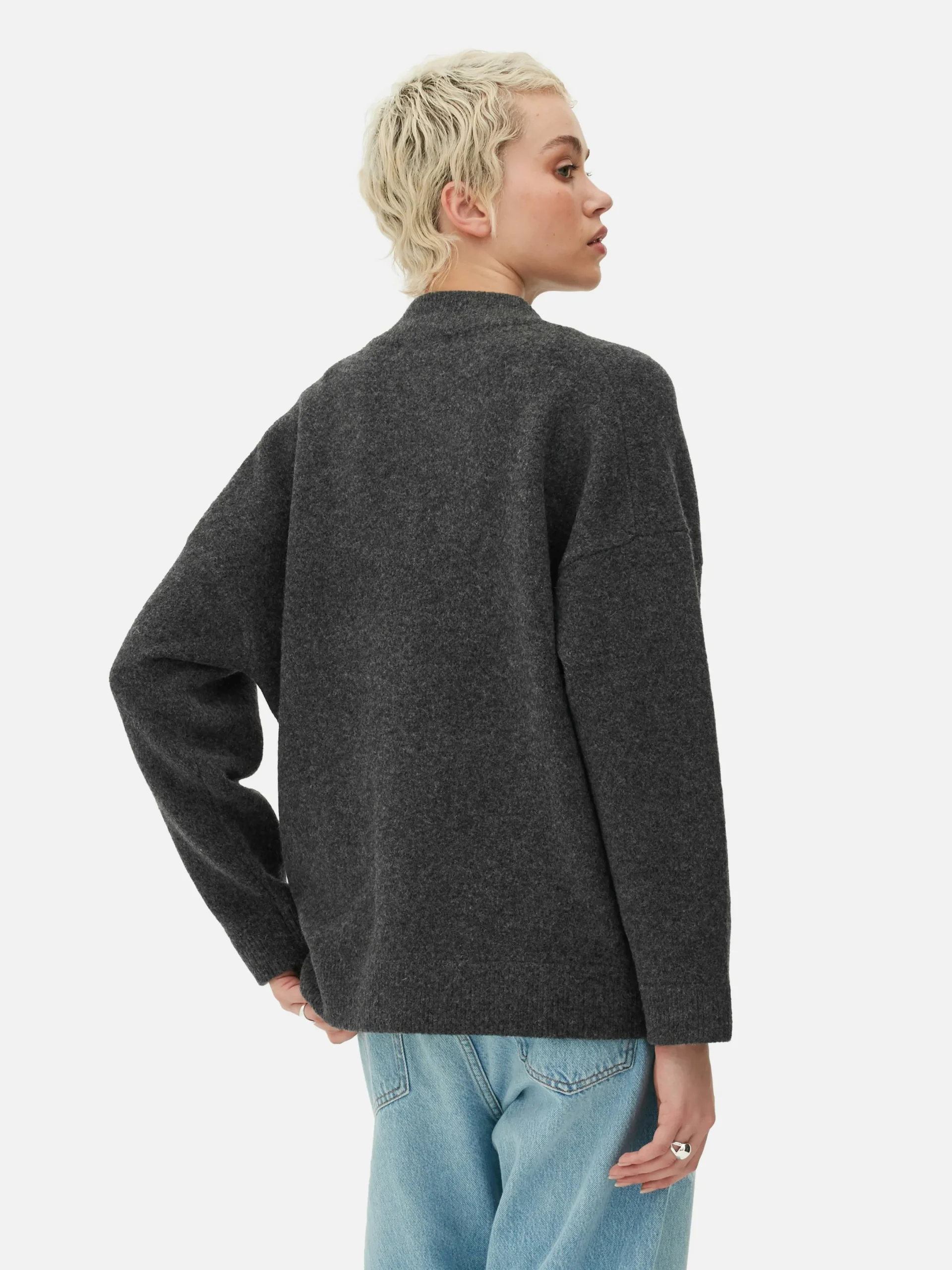 Manteaux Et Vestes|Primark Blouson Bomber Tricoté Oversize Anthracite