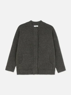 Manteaux Et Vestes|Primark Blouson Bomber Tricoté Oversize Anthracite