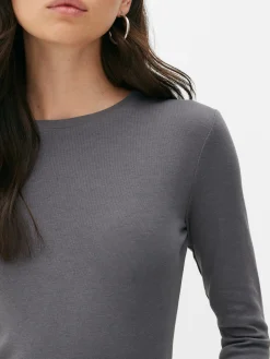 Hauts Et T-Shirts|Primark Body Côtelé Doux Au Toucher Gris