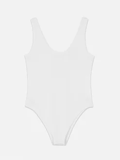 Hauts Et T-Shirts|Primark Body Côtelé Sans Coutures à Décolleté Blanc