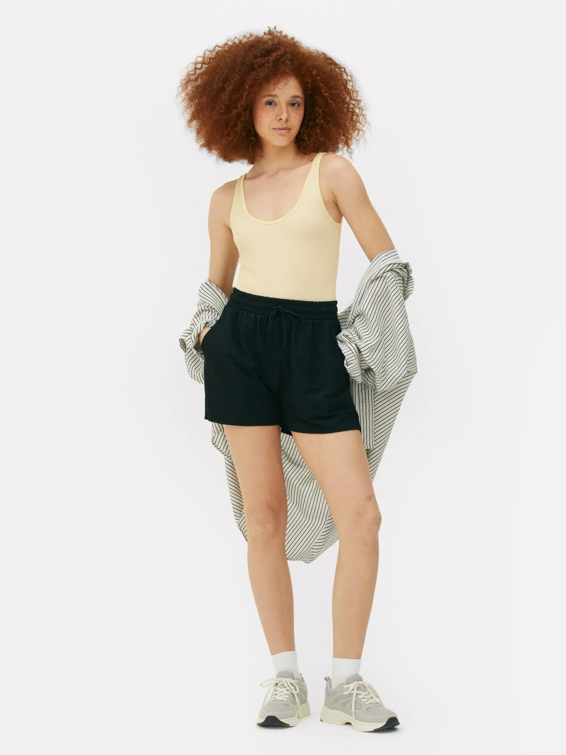 Hauts Et T-Shirts|Primark Body Côtelé Sans Coutures à Décolleté Jaune citron