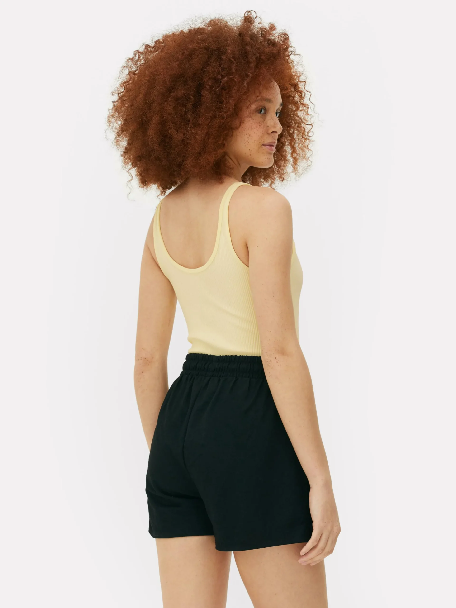 Hauts Et T-Shirts|Primark Body Côtelé Sans Coutures à Décolleté Jaune citron