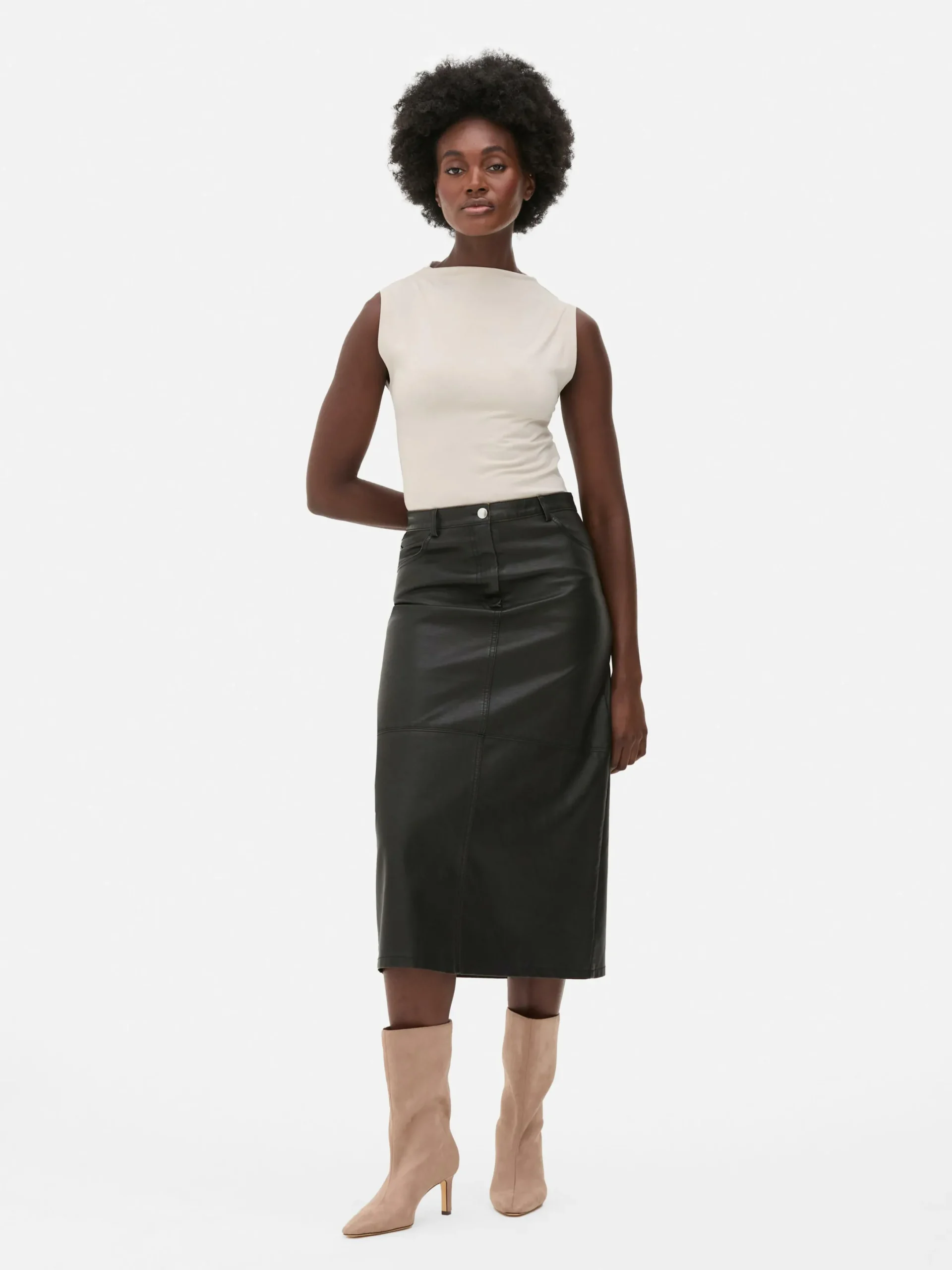 Hauts Et T-Shirts|Primark Body Sans Manches à Col Montant Grège