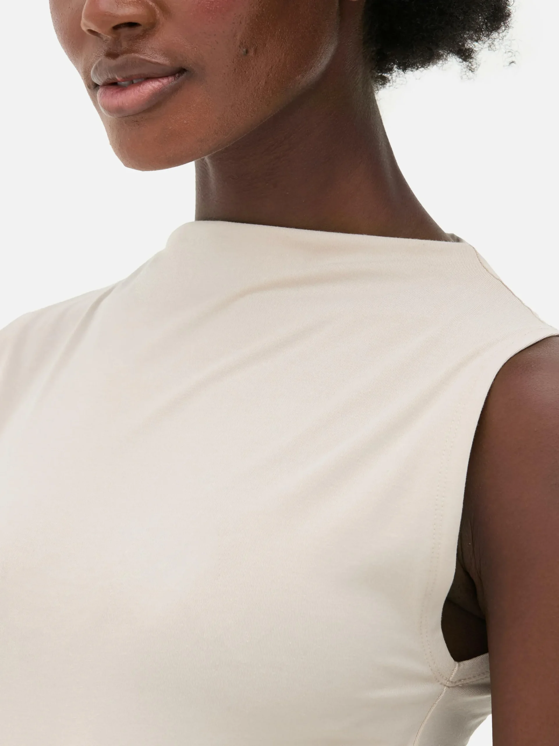 Hauts Et T-Shirts|Primark Body Sans Manches à Col Montant Grège