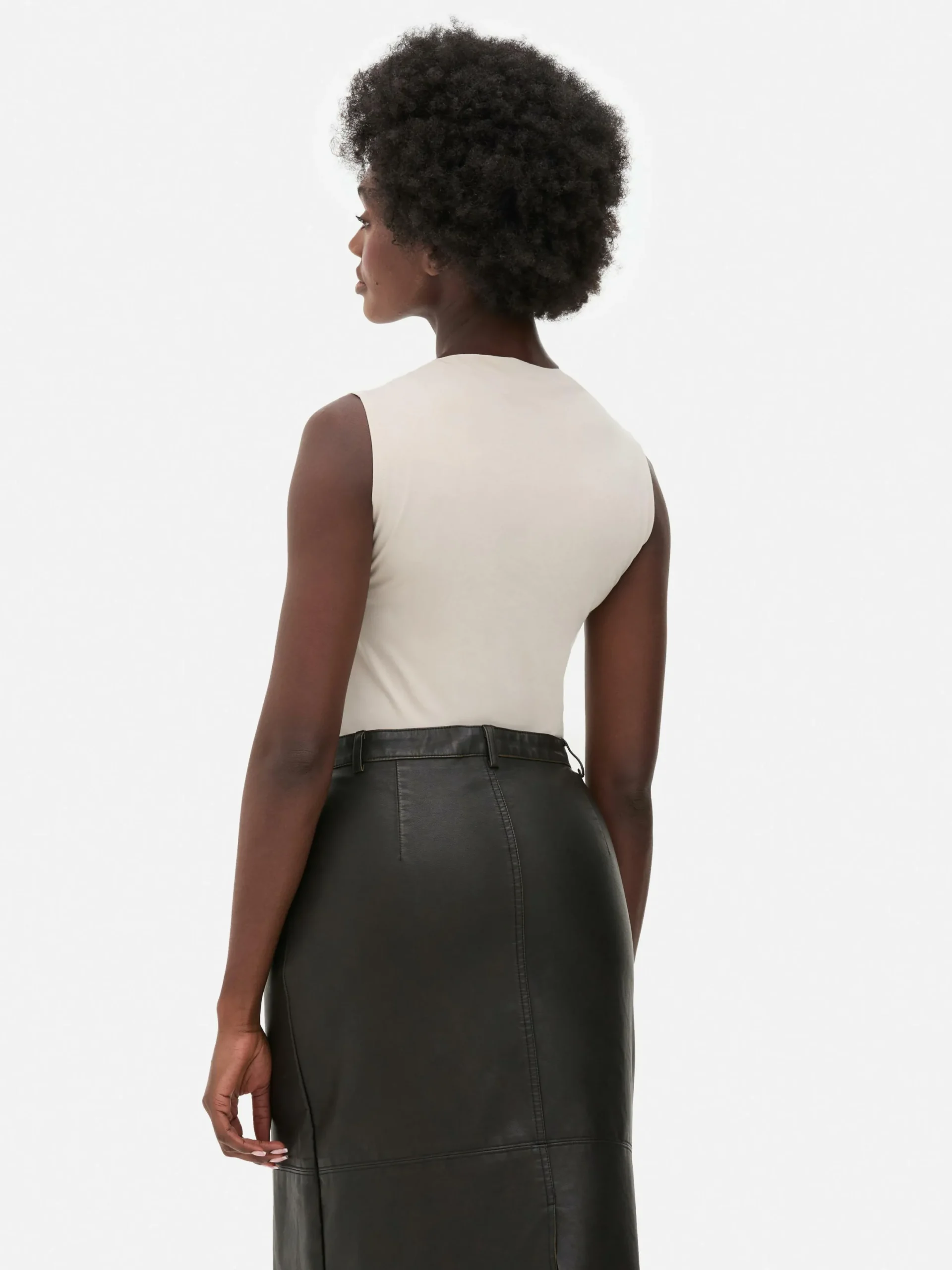 Hauts Et T-Shirts|Primark Body Sans Manches à Col Montant Grège