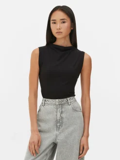Hauts Et T-Shirts|Primark Body Sans Manches à Col Montant Noir