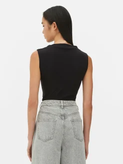 Hauts Et T-Shirts|Primark Body Sans Manches à Col Montant Noir