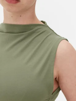 Hauts Et T-Shirts|Primark Body Sans Manches à Col Montant Kaki