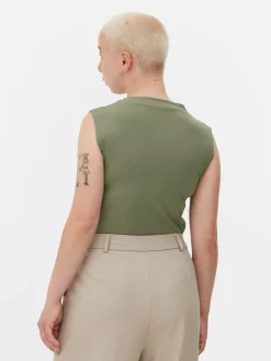 Hauts Et T-Shirts|Primark Body Sans Manches à Col Montant Kaki