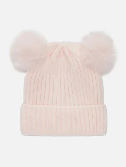 Chapeaux Et Mitaines|Primark Bonnet En Maille à Pompon Rose