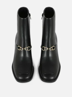 Bottes|Primark Bottes à Talons Carrés Et Détail Chaîne Rita Ora Noir