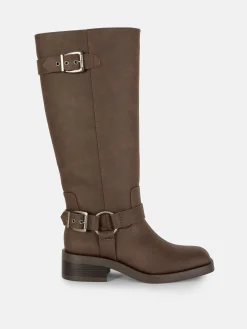 Bottes|Primark Bottes De Motard à Bout Carré Chocolat