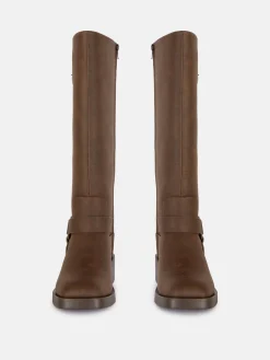 Bottes|Primark Bottes De Motard à Bout Carré Chocolat