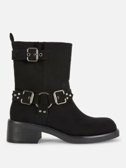 Bottes|Primark Bottes De Motard En Suédine Noir
