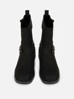 Bottes|Primark Bottes De Motard En Suédine Noir