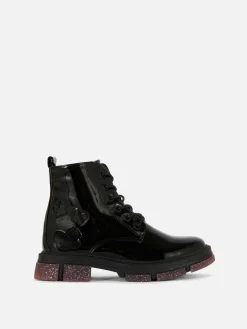 Bottes Et Bottes En Caoutchouc|Primark Bottes En Simili Cuir Verni à Semelles Scintillantes Noir
