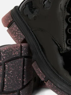 Bottes Et Bottes En Caoutchouc|Primark Bottes En Simili Cuir Verni à Semelles Scintillantes Noir