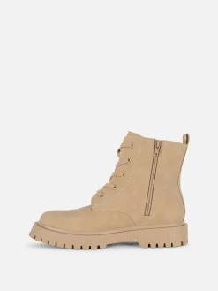 Bottes Et Bottes En Caoutchouc|Primark Bottes En Suédine à Lacets Sable