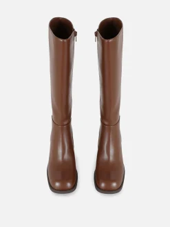 Bottes|Primark Bottes Hauteur Genou à Talon Marron