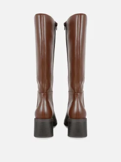 Bottes|Primark Bottes Hauteur Genou à Talon Marron
