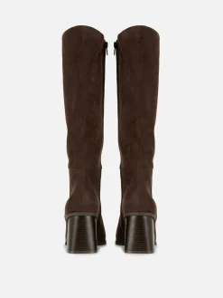 Bottes|Primark Bottes Hauteur Genou à Talon Chocolat