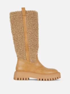 Bottes|Primark Bottes Montantes Effet Mouton Retourné Rita Ora Beige