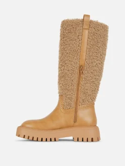 Bottes|Primark Bottes Montantes Effet Mouton Retourné Rita Ora Beige