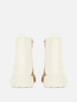 Bottes Et Bottes En Caoutchouc|Primark Bottes épaisses Zippées Sur Le Côté Crème