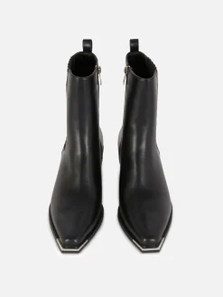Bottes|Primark Bottes Santiags En Simili Cuir Noir