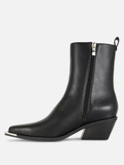 Bottes|Primark Bottes Santiags En Simili Cuir Noir