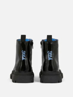 Bottes Et Bottes En Caoutchouc|Primark Bottes Vernies à Lacets Disney Stitch Noir