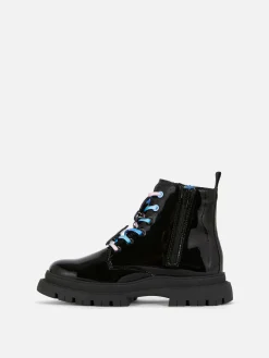 Bottes Et Bottes En Caoutchouc|Primark Bottes Vernies à Lacets Disney Stitch Noir