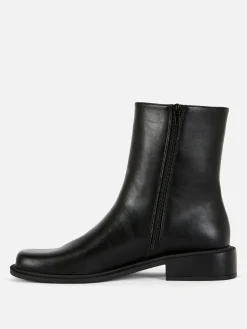 Bottes|Primark Bottines à Bout Carré Noir