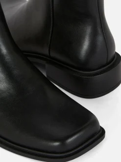 Bottes|Primark Bottines à Bout Carré Noir