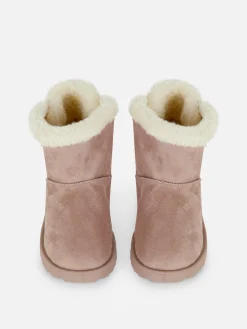 Bottes Et Bottes En Caoutchouc|Primark Bottines à Doublure Duveteuse Et Nœud Au Dos Rose