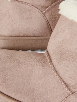 Bottes Et Bottes En Caoutchouc|Primark Bottines à Doublure Duveteuse Et Nœud Au Dos Rose