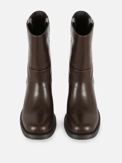 Bottes|Primark Bottines à Enfiler Avec Talon épais Rita Ora Chocolat