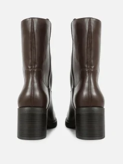 Bottes|Primark Bottines à Enfiler Avec Talon épais Rita Ora Chocolat