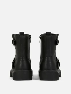 Bottes Et Bottes En Caoutchouc|Primark Bottines Avec Bride à Boucle Noir