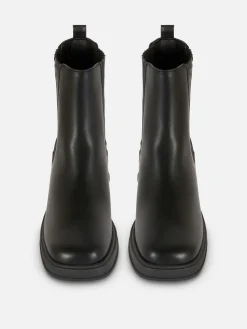 Bottes|Primark Bottines Chelsea à Talon Bloc Noir