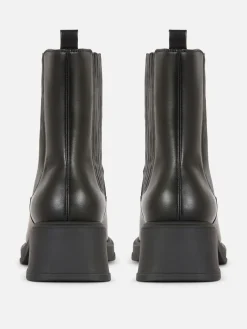 Bottes|Primark Bottines Chelsea à Talon Bloc Noir