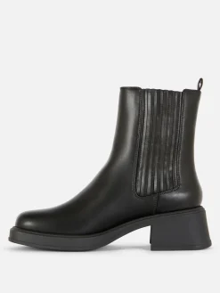 Bottes|Primark Bottines Chelsea à Talon Bloc Noir