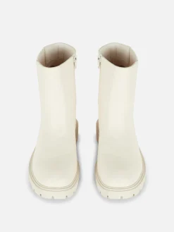 Bottes Et Bottes En Caoutchouc|Primark Bottines Chelsea à Zip Latéral Crème