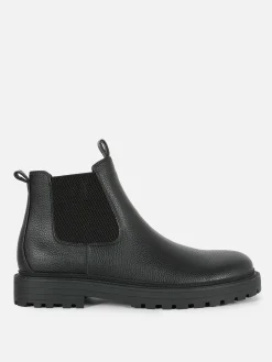 Bottes|Primark Bottines Chelsea En Simili Cuir Noir