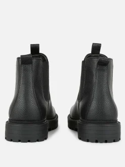 Bottes|Primark Bottines Chelsea En Simili Cuir Noir