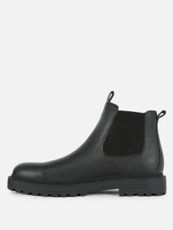 Bottes|Primark Bottines Chelsea En Simili Cuir Noir