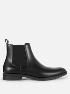 Bottes|Primark Bottines Chelsea En Simili Cuir Noir