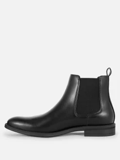 Bottes|Primark Bottines Chelsea En Simili Cuir Noir